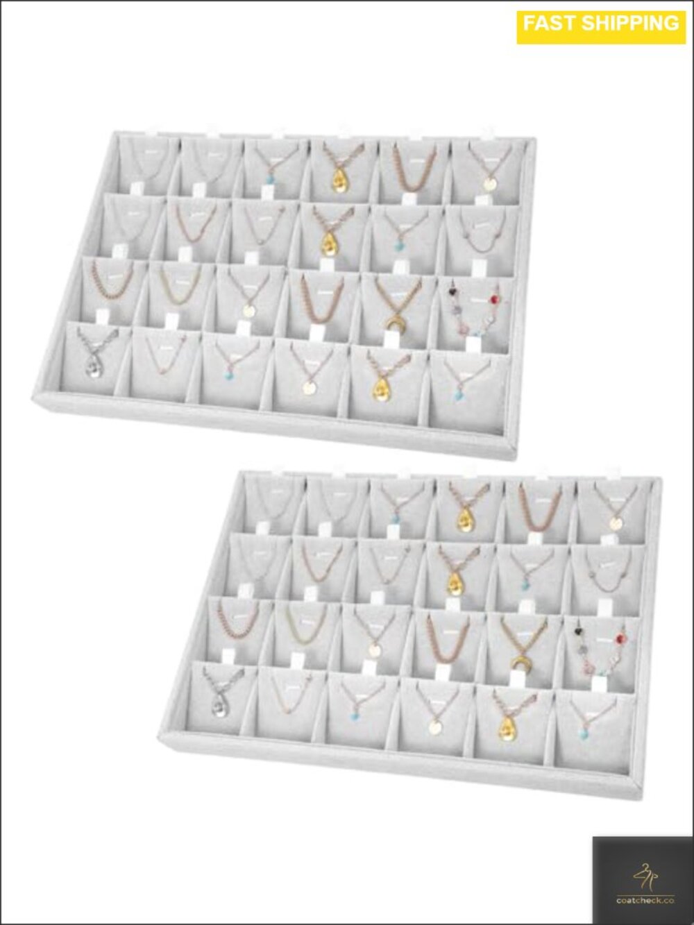 Stackable Ice Velvet Jewelry Tray Organizer Removable Dividers